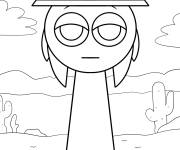 Coloriage Sprunki Tunner dans le d&eacute;sert