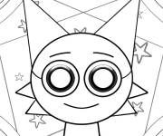 Coloriage Sprunki Wenda &agrave; motif
