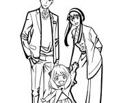 Coloriage Anya et sa famille de la manga Spy x Family