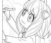 Coloriage Anya Forger au tableau