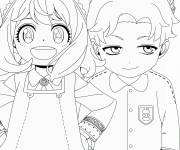 Coloriage Anya Forger et Damian de Spy x Familly