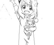 Coloriage Anya Forger portant le pyjama
