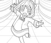 Coloriage Anya Forger qui aime jouer