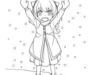 Coloriage Anya Forger sous la neige
