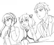 Coloriage et dessins gratuit Anya, Loid et Yor de Spy x Family à imprimer