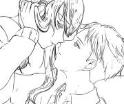 Coloriage Baiser de Loid et Yor de Spy x Family