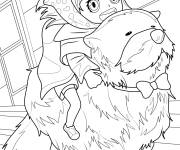 Coloriage Bond en course avec Anya