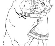 Coloriage et dessins gratuit C&acirc;lin de Anya et Bond de Spy x Family à imprimer