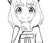 Coloriage et dessins gratuit Fille Anya mignonne de Spy x Family à imprimer