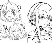 Coloriage Filles Anya et Yor de l'anime Spy x Famille