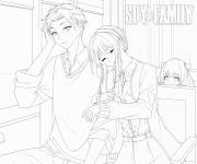 Coloriage L'amour de Yor pour Loid de Spy X Family