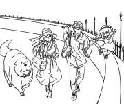 Coloriage et dessins gratuit La famille de Anya se prom&egrave;ne à imprimer