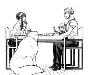 Coloriage et dessins gratuit La famille de Loid Forger &agrave; table à imprimer