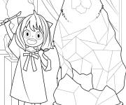 Coloriage La sculpture d'Anya et Bond