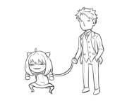 Coloriage et dessins gratuit Loid et Anya chibi à imprimer