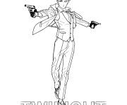 Coloriage Loid Forger et le double maniement d'armes &agrave; feu