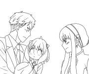 Coloriage Sc&egrave;ne de l'anime Spy x Family