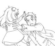 Coloriage Spy x Family manga en noir et blanc
