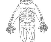 Coloriage Garçon porte le costume d'une squelette