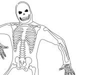 Coloriage Jeune enfant se déguise en squelette