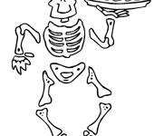 Coloriage et dessins gratuit Squelette apporte le diner à imprimer