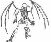 Coloriage Squelette avec des ailes