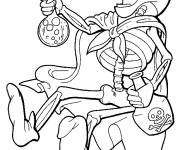 Coloriage Squelette avec poison magique