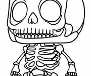 Coloriage Squelette chibi