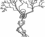 Coloriage et dessins gratuit Squelette comme arbre à imprimer