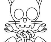 Coloriage Squelette d'un chat