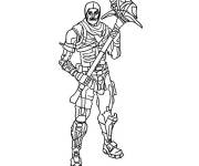 Coloriage Squelette de jeu vidéo avec son arme