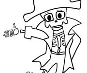 Coloriage Squelette de pirate accueillant