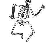 Coloriage Squelette drôle en dansant