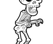 Coloriage Squelette en marchant