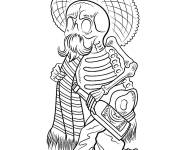 Coloriage Squelette mexicain drôle