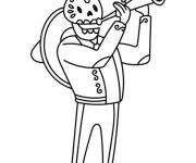 Coloriage Squelette mexicain musicien