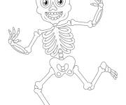 Coloriage Squelette mignon en riant