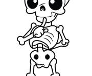 Coloriage Squelette mignon Kawaii