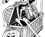 Coloriage Squelette pour Halloween
