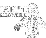 Coloriage Squelette pour un joyeux Halloween