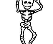 Coloriage Squelette qui aime danser