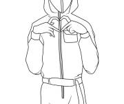 Coloriage Agent de s&eacute;curit&eacute; amoureux Squid Games