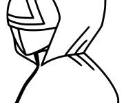 Coloriage Agent garde avec masque en triangle de Squid Games