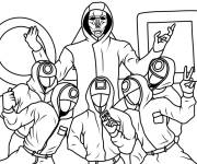 Coloriage Chef et ses gardes Squid Game