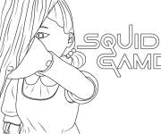 Coloriage Fille robot de Squid Games en ligne