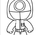 Coloriage Garde de Jeu de calmar simple