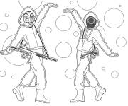 Coloriage Garde de Squid Game et garde de la casa de papel