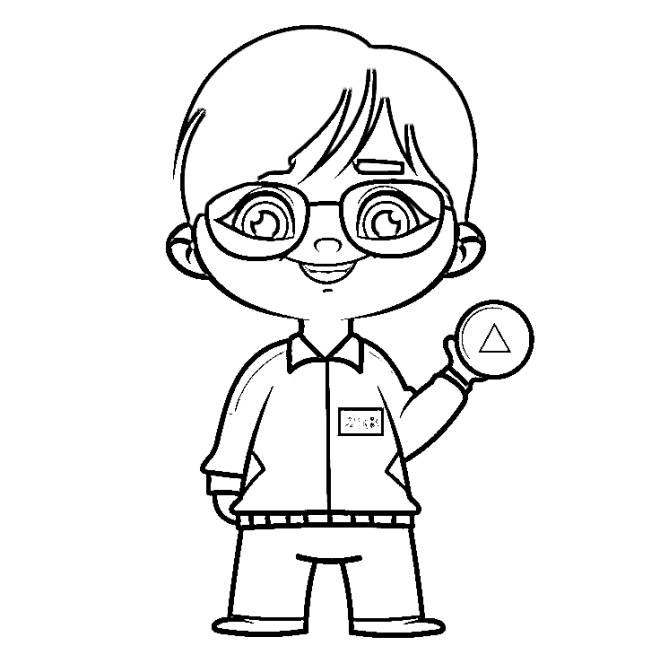 Coloriage Joueur 218 de Squid Games kawaii dessin gratuit à imprimer