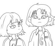 Coloriage Joueurs enfants de Squid Games