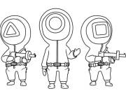 Coloriage L'&eacute;quipe des gardes de Squid Games